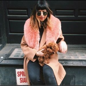 Pink Faux Fur Collar